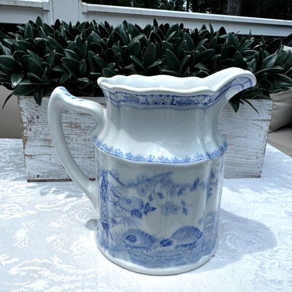 Gorgeous blue and white pitcher; Furnivals Quail 1913 England must see - Picture 4 of 8